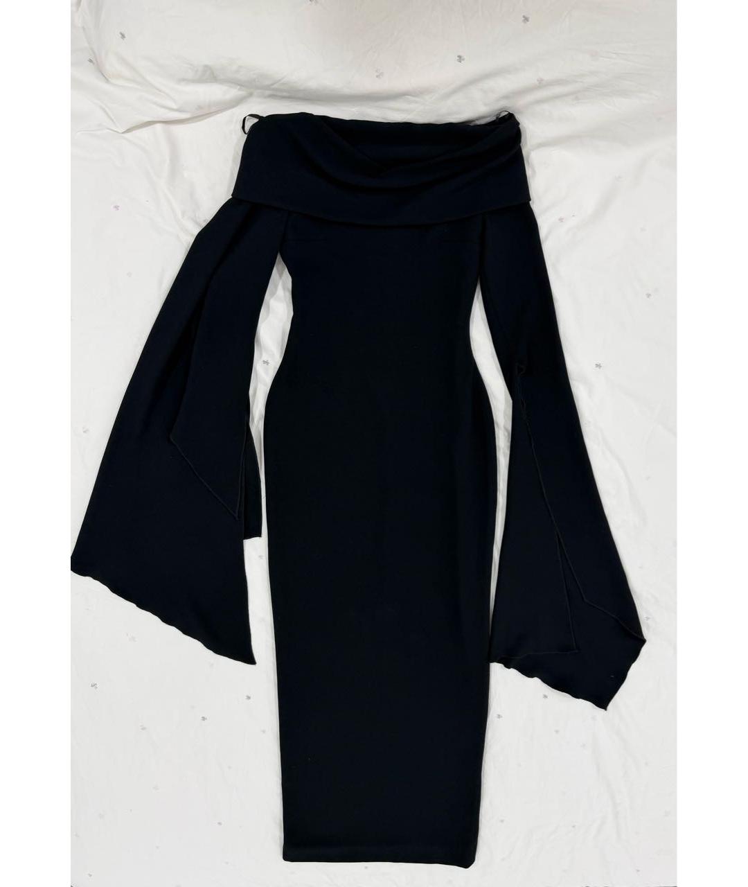 SOLACE LONDON Черное полиэстеровое вечернее платье, фото 8