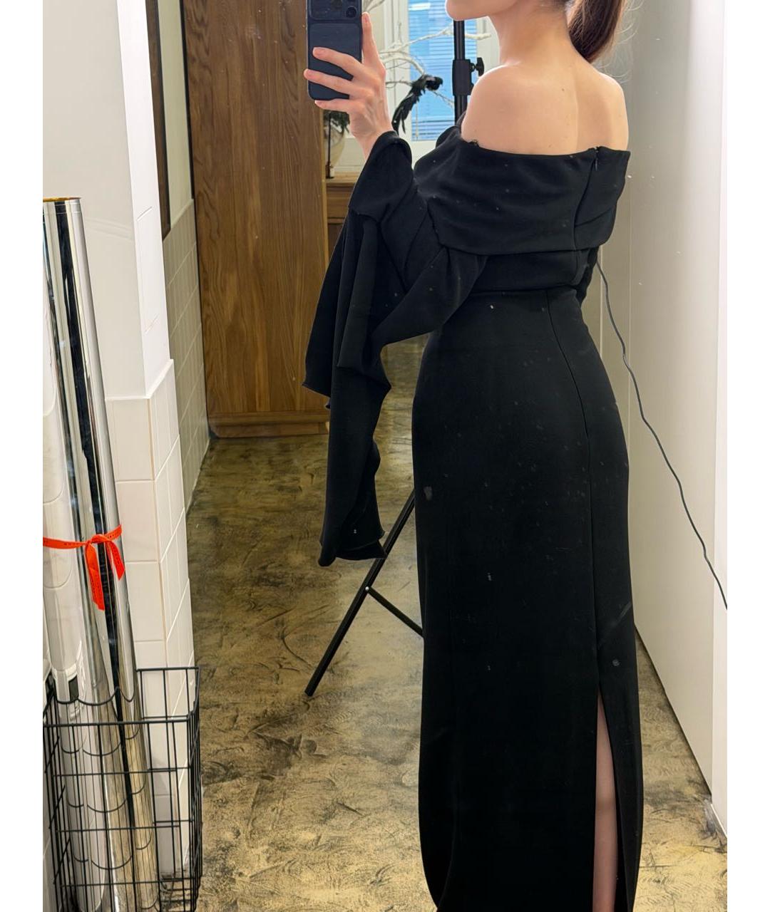 SOLACE LONDON Черное полиэстеровое вечернее платье, фото 7