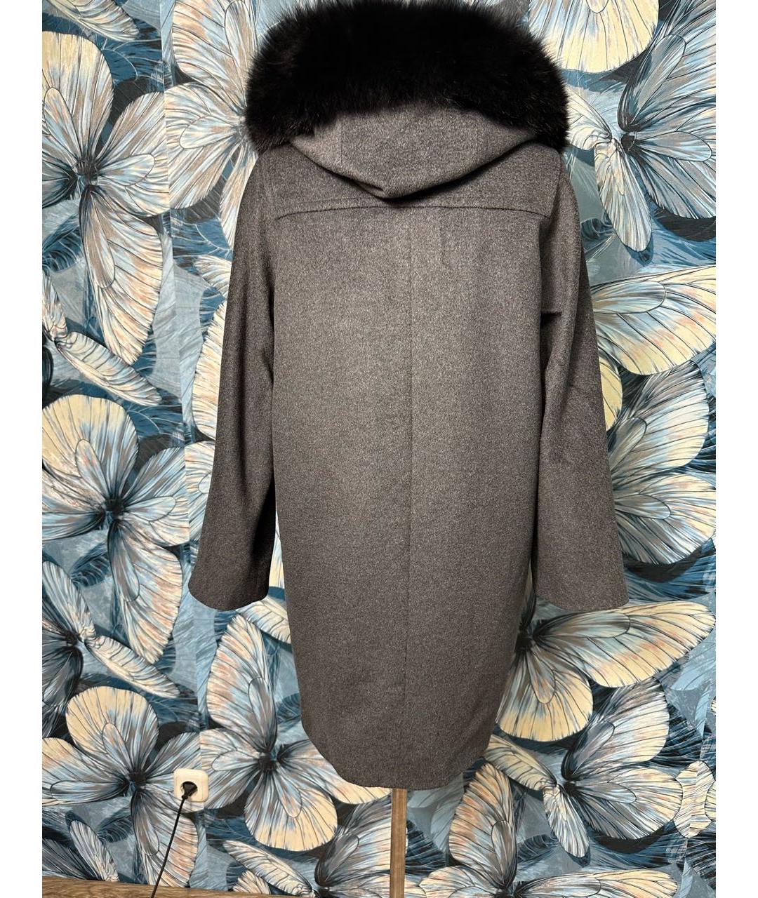 MAX MARA STUDIO Серое шерстяное пальто, фото 2