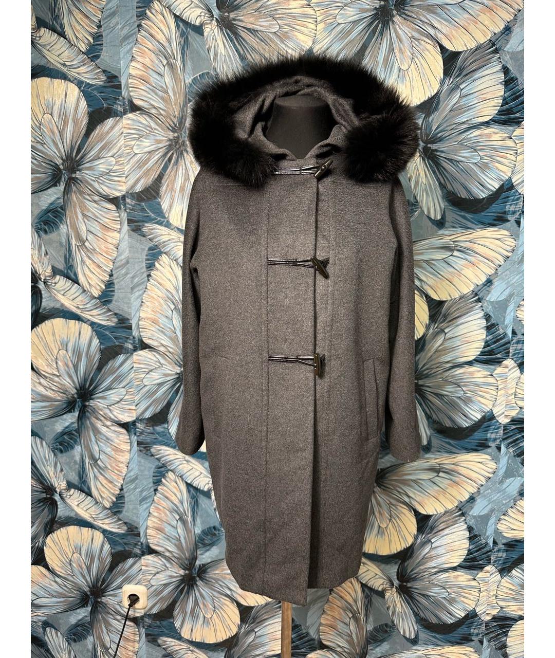 MAX MARA STUDIO Серое шерстяное пальто, фото 9