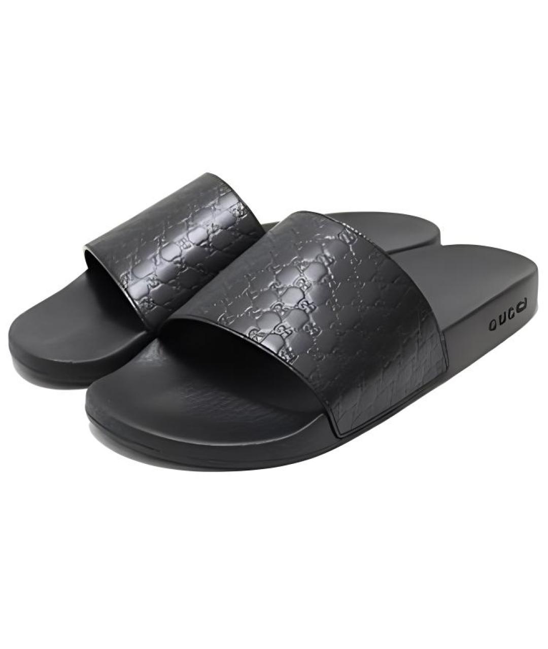 GUCCI Черные шлепанцы, фото 3