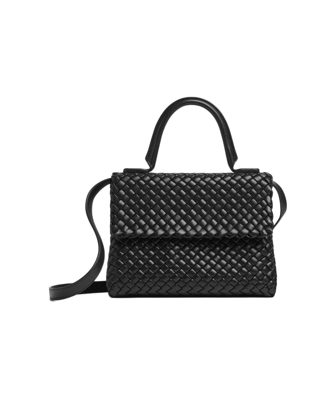 BOTTEGA VENETA Черная кожаная сумка через плечо, фото 6