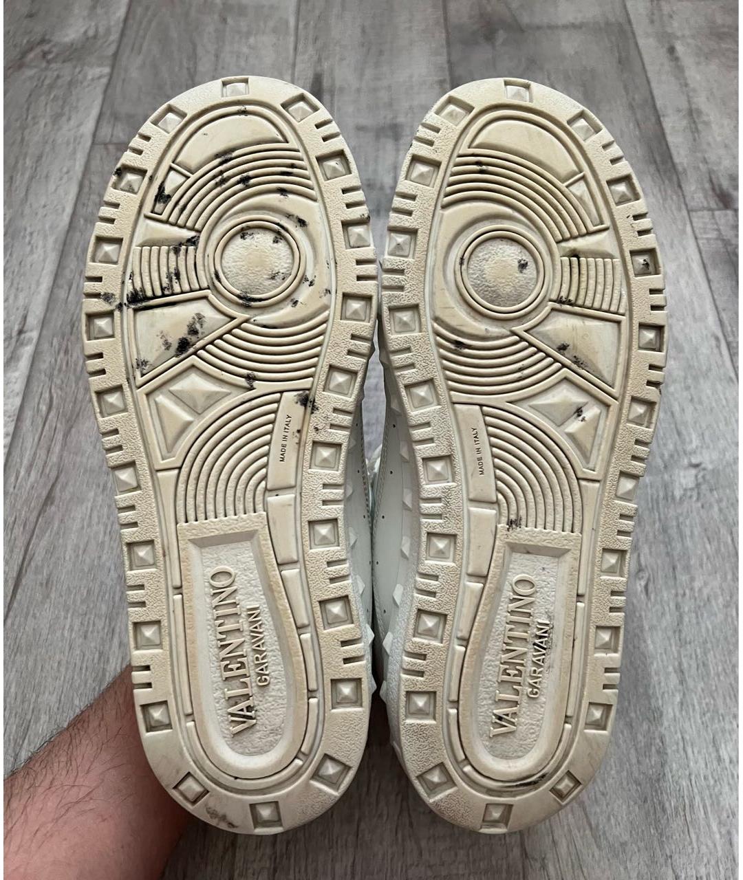 VALENTINO Белые кожаные низкие кроссовки / кеды, фото 7