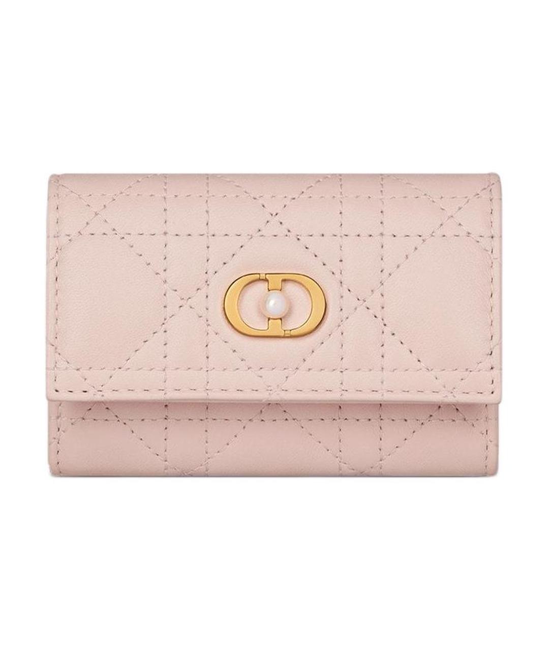 CHRISTIAN DIOR Розовый кожаный кошелек, фото 1