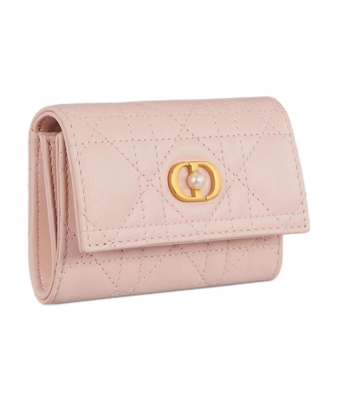 CHRISTIAN DIOR Розовый кожаный кошелек, фото 2