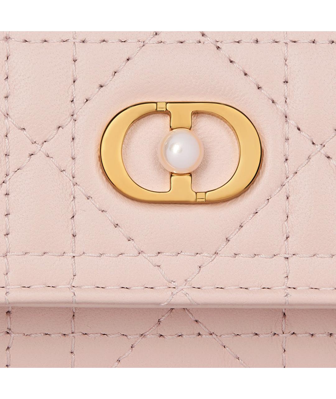 CHRISTIAN DIOR Розовый кожаный кошелек, фото 5