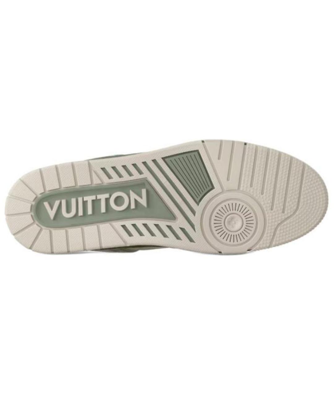 LOUIS VUITTON Зеленые кожаные кроссовки, фото 6