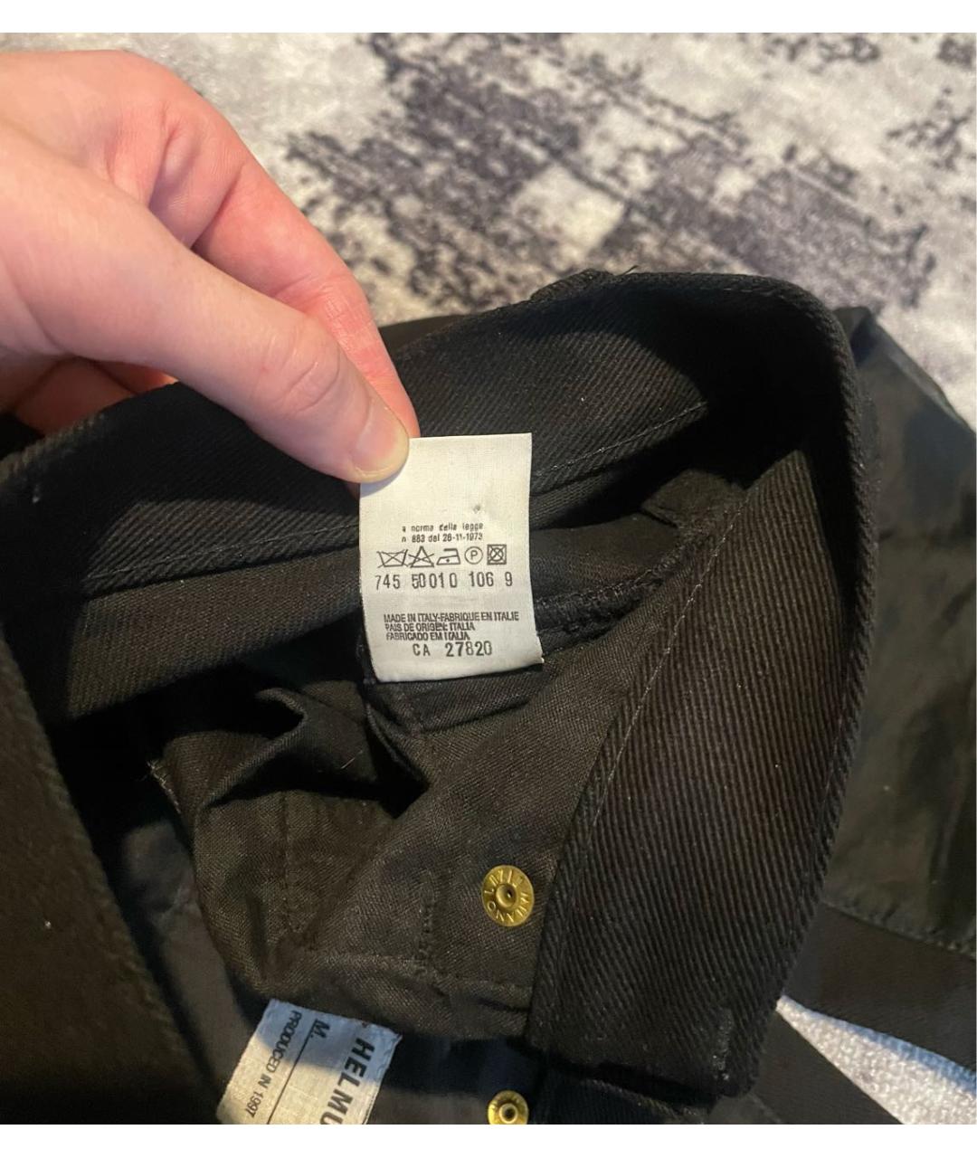 HELMUT LANG Черные хлопковые прямые джинсы, фото 7