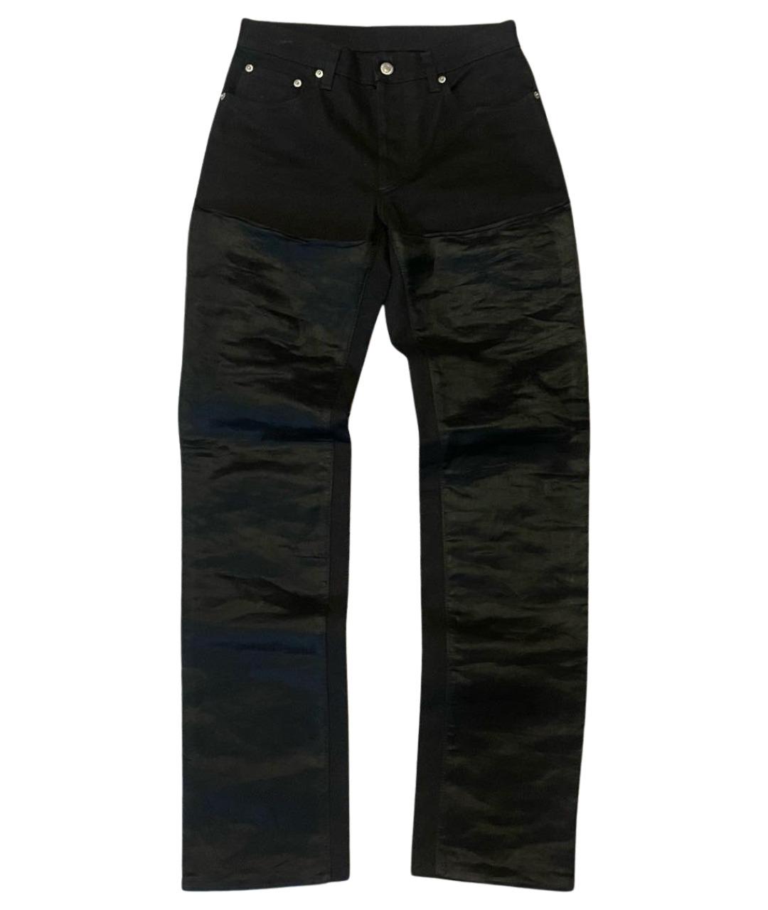 HELMUT LANG Черные хлопковые прямые джинсы, фото 1