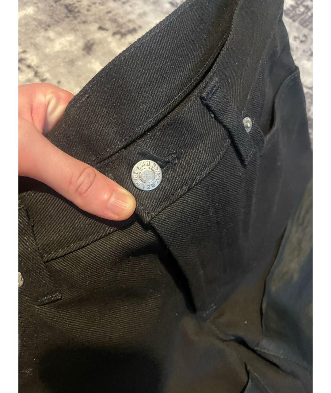 HELMUT LANG Черные хлопковые прямые джинсы, фото 4