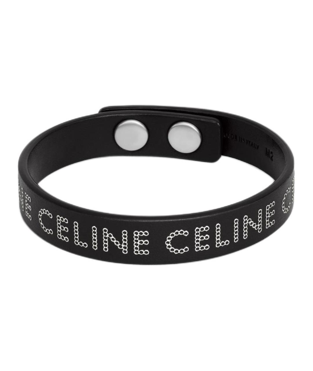 CELINE Черный кожаный браслет, фото 1