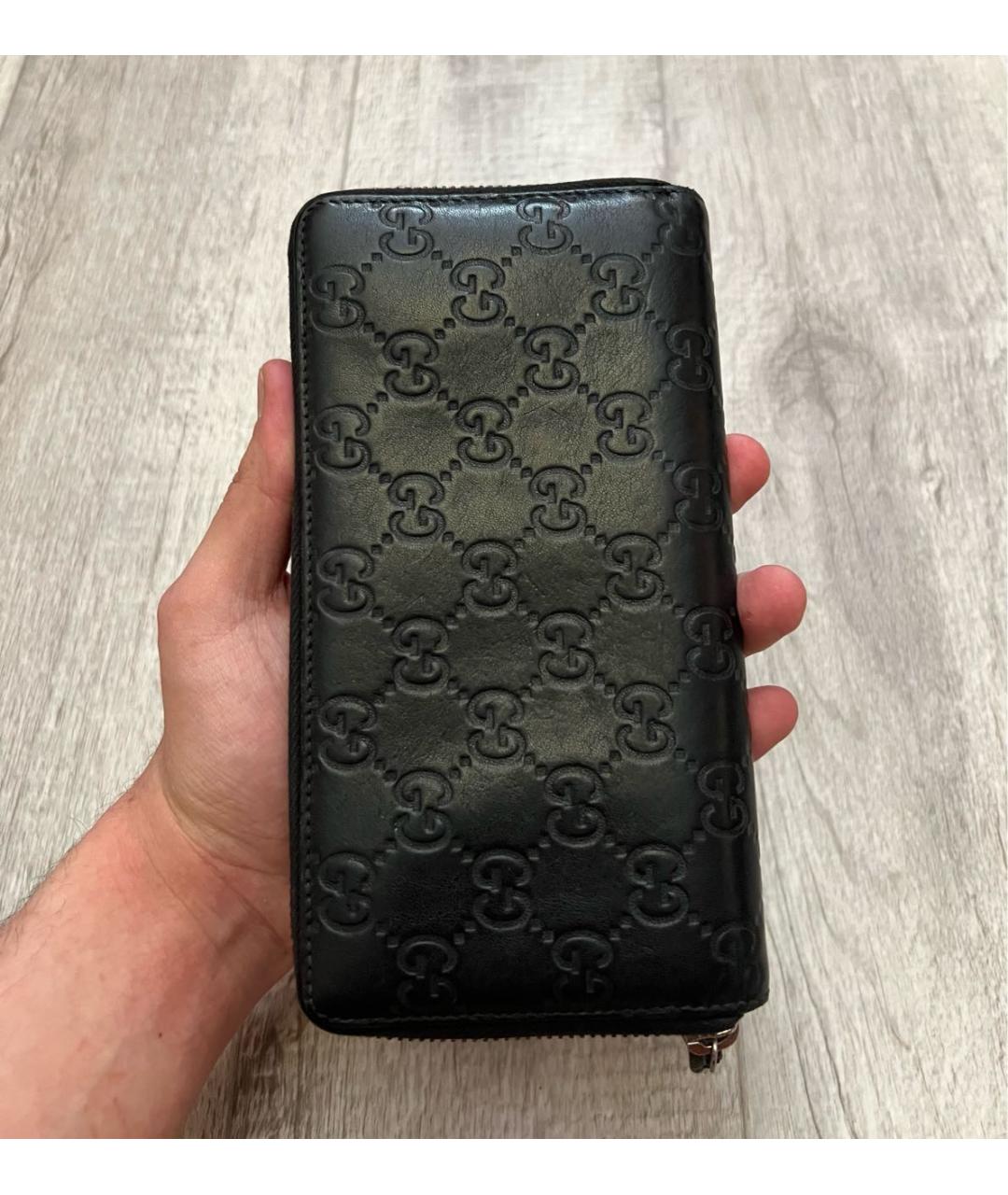 GUCCI Черный кожаный кошелек, фото 3