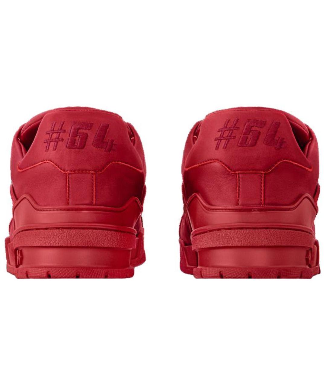 LOUIS VUITTON Красные кожаные низкие кроссовки / кеды, фото 5