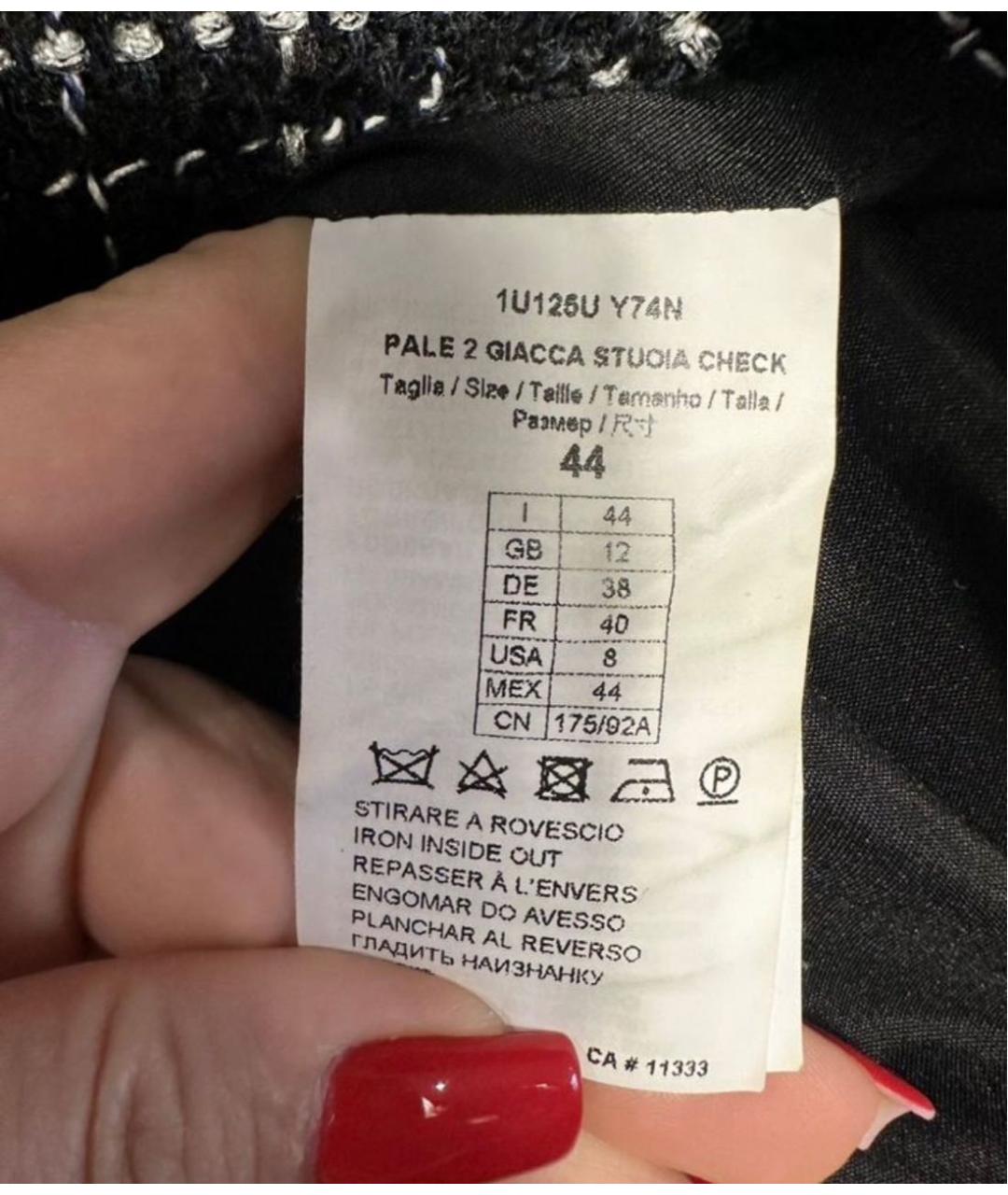 PINKO Антрацитовый хлопковый жакет/пиджак, фото 7