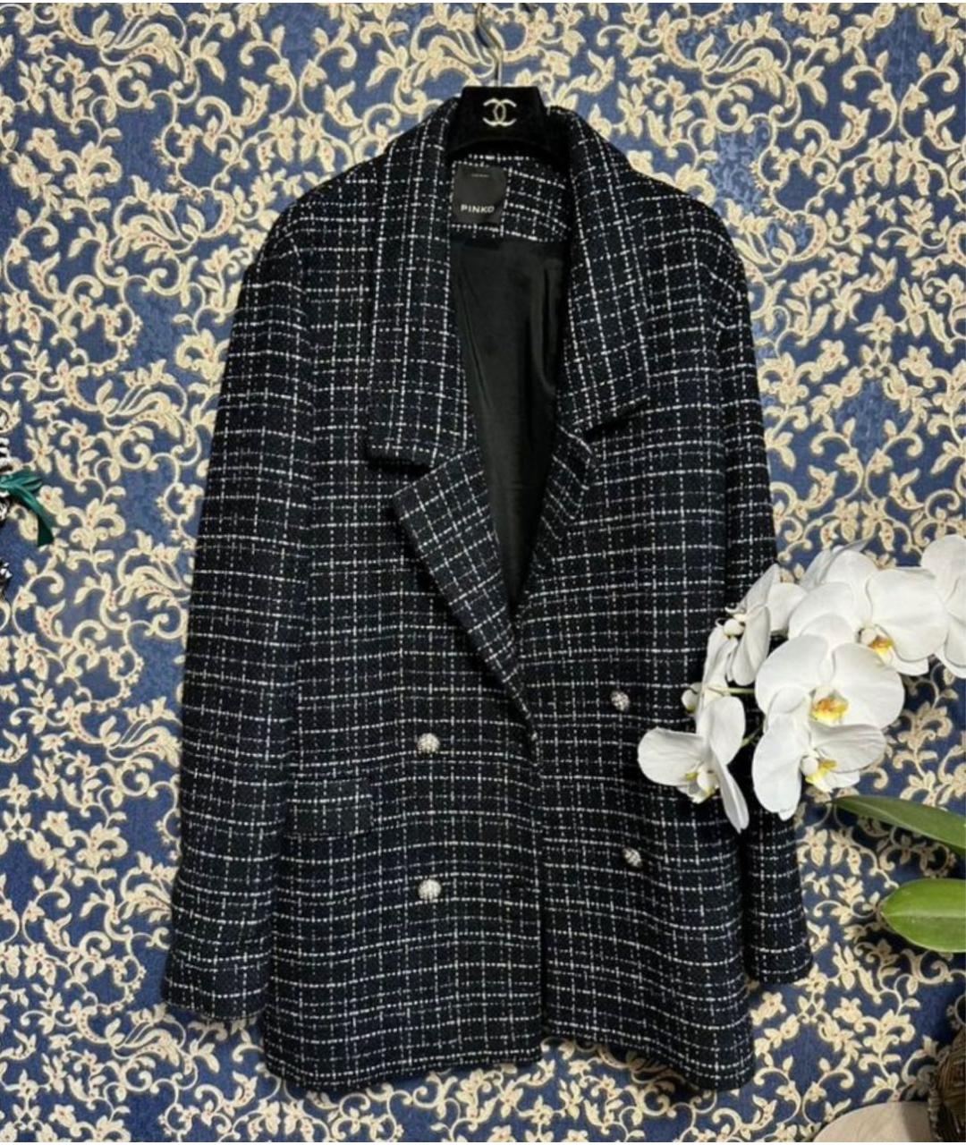 PINKO Антрацитовый хлопковый жакет/пиджак, фото 5