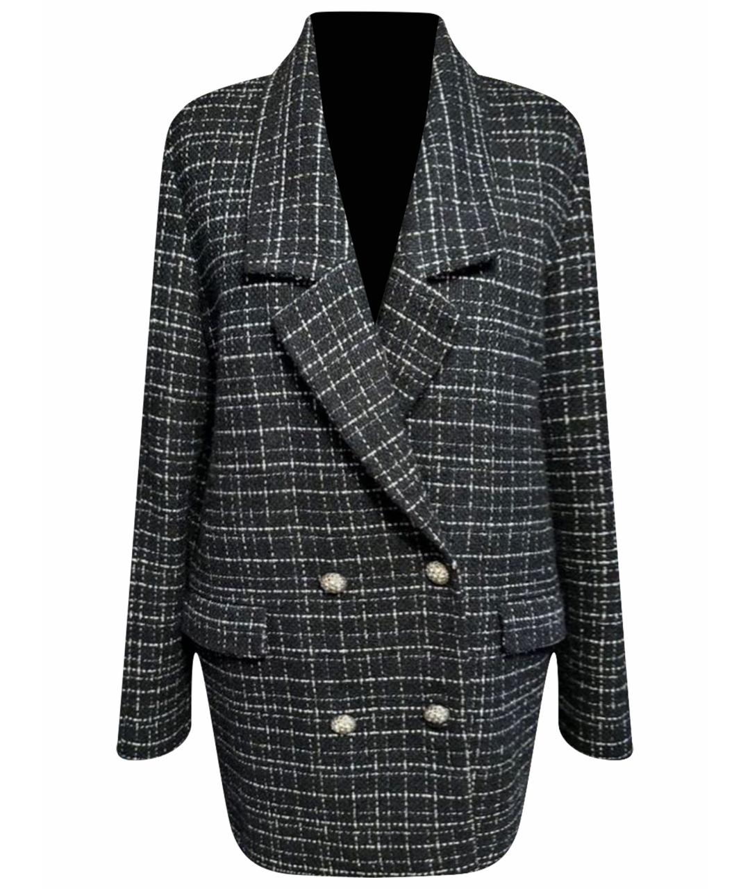 PINKO Антрацитовый хлопковый жакет/пиджак, фото 1