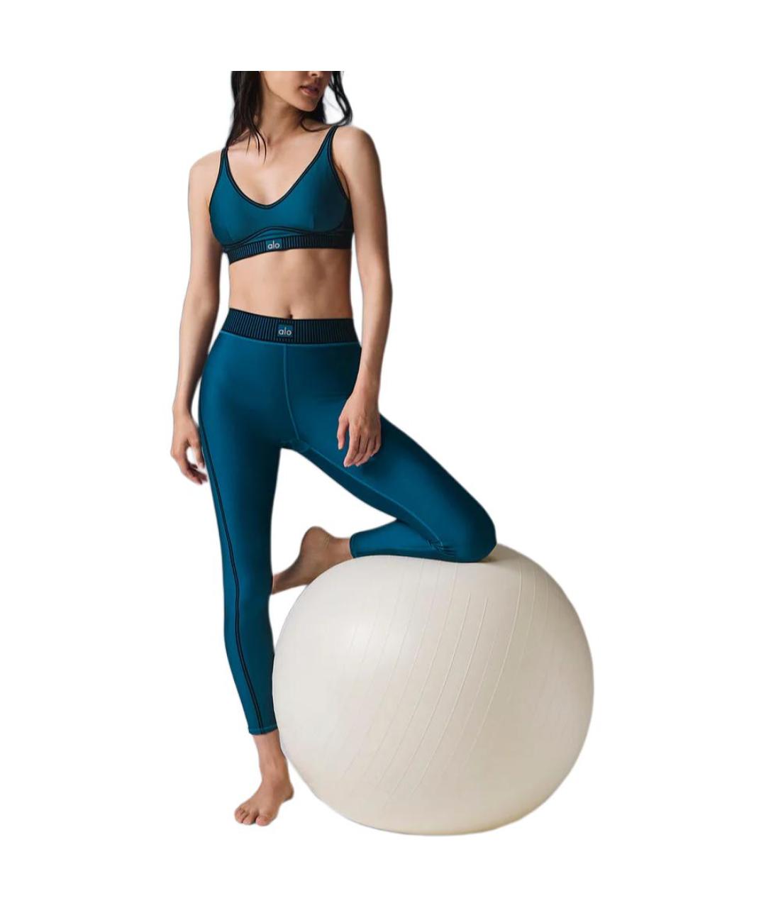 ALO YOGA Синие леггинсы и велосипедки, фото 3