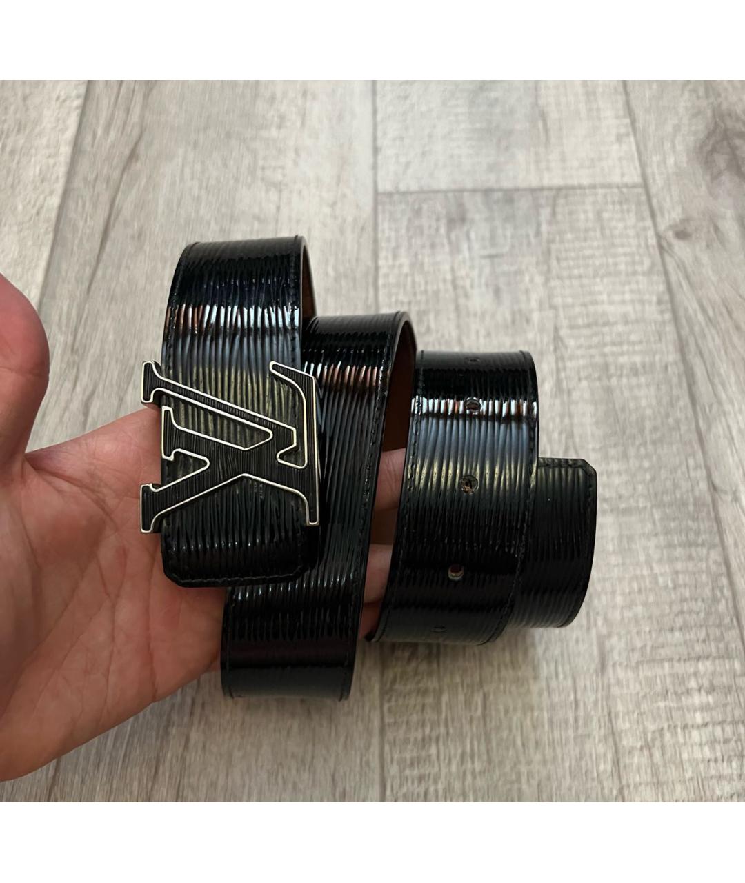 LOUIS VUITTON Черный ремень из лакированной кожи, фото 3