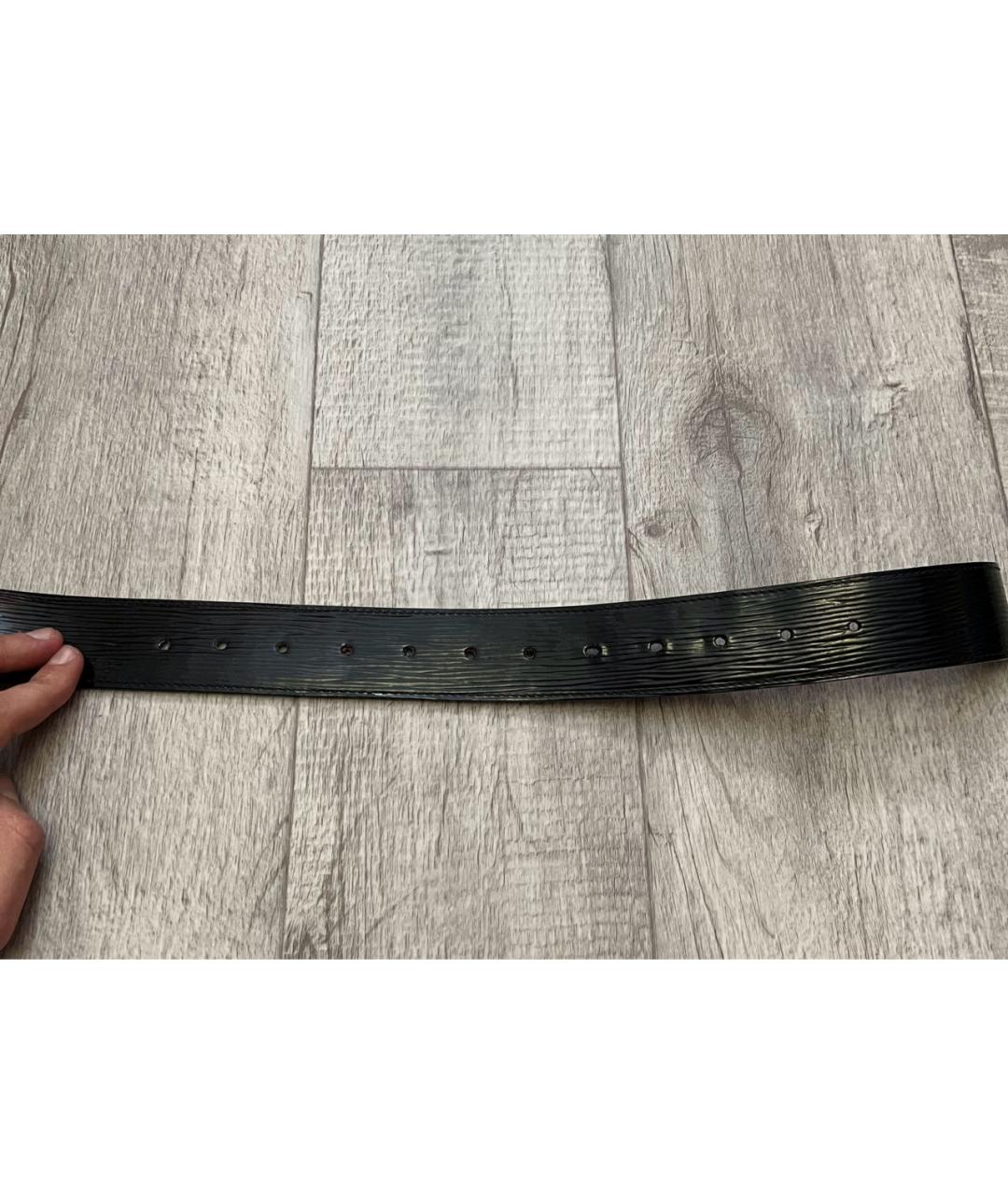 LOUIS VUITTON Черный ремень из лакированной кожи, фото 7