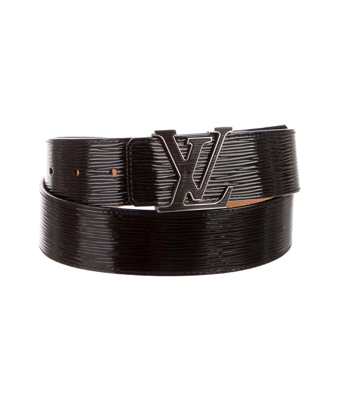 LOUIS VUITTON Черный ремень из лакированной кожи, фото 1
