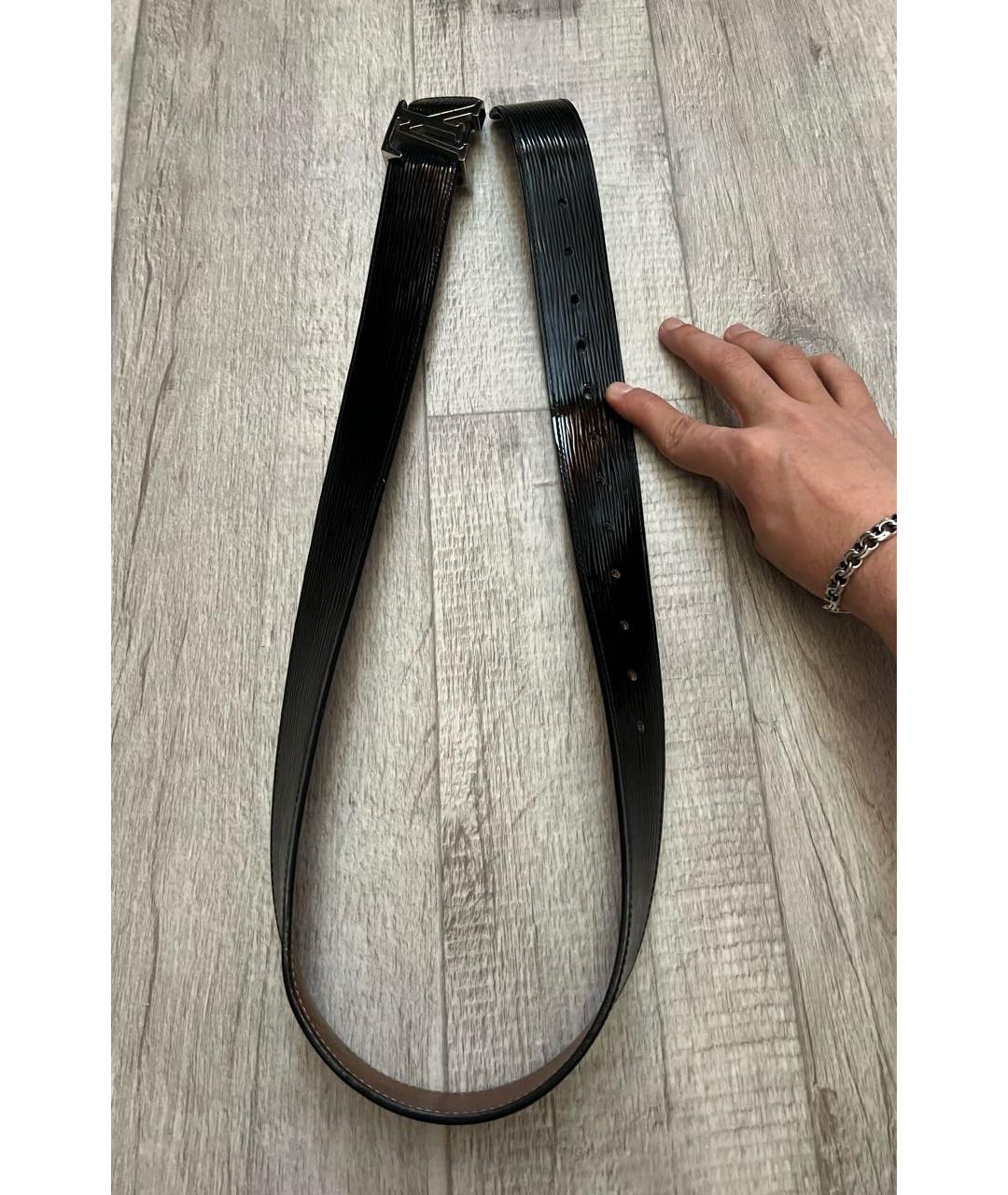 LOUIS VUITTON Черный ремень из лакированной кожи, фото 4
