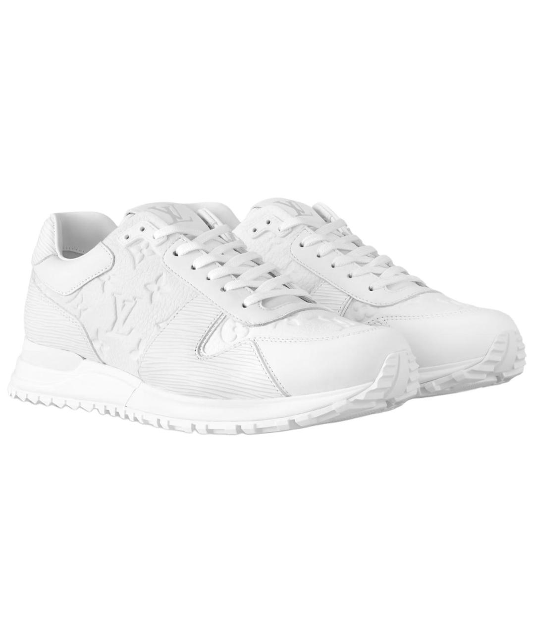 LOUIS VUITTON Белые кожаные низкие кроссовки / кеды, фото 4