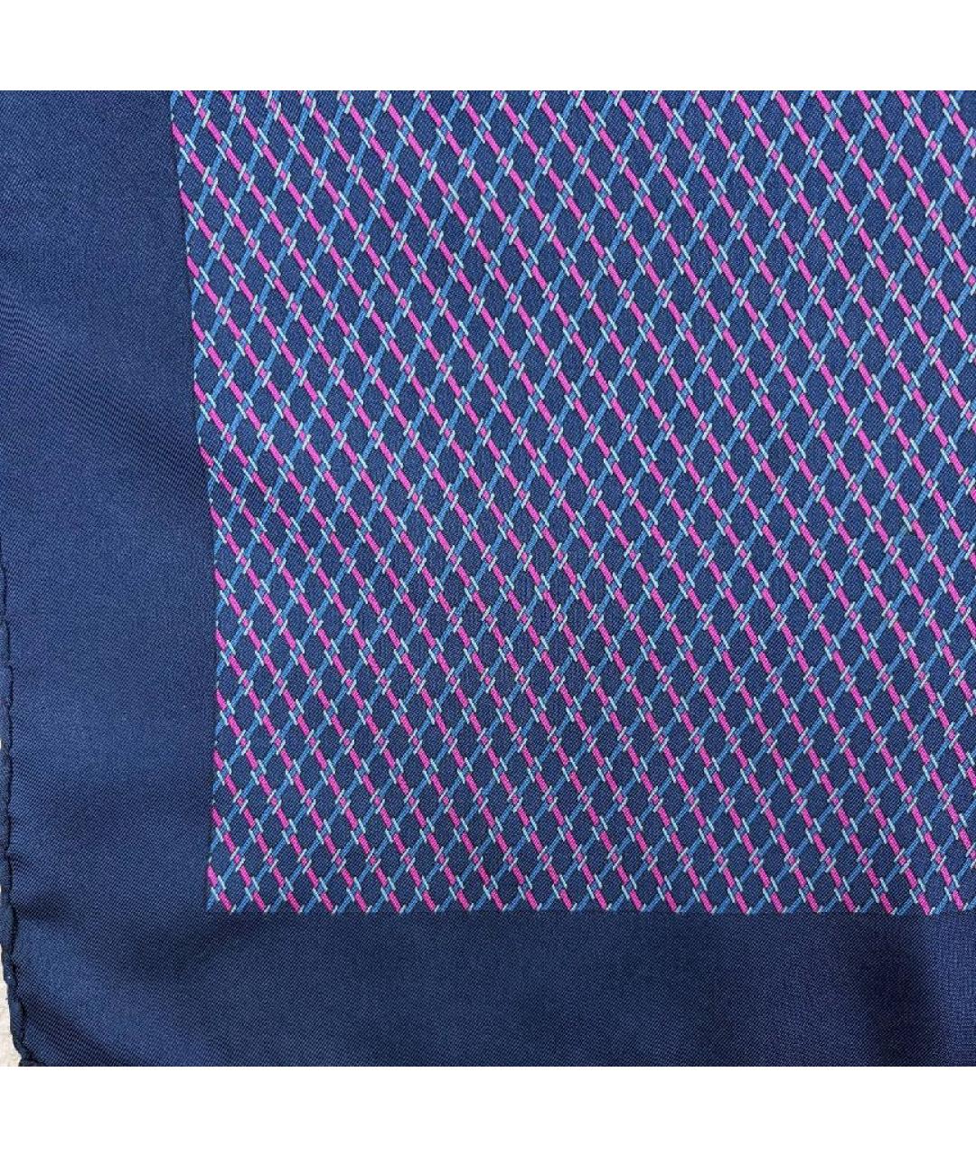 HERMES Темно-синий шелковый платок, фото 6