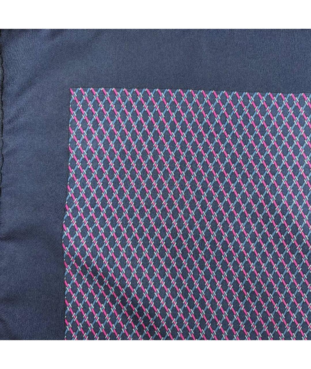 HERMES Темно-синий шелковый платок, фото 4