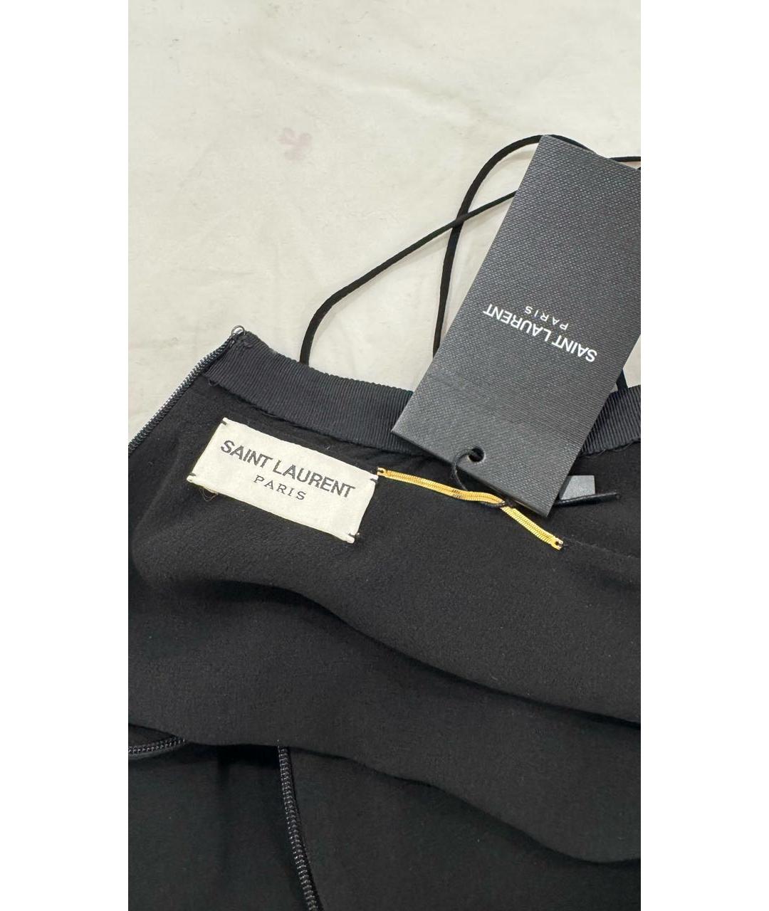 SAINT LAURENT Черное шелковое вечернее платье, фото 3