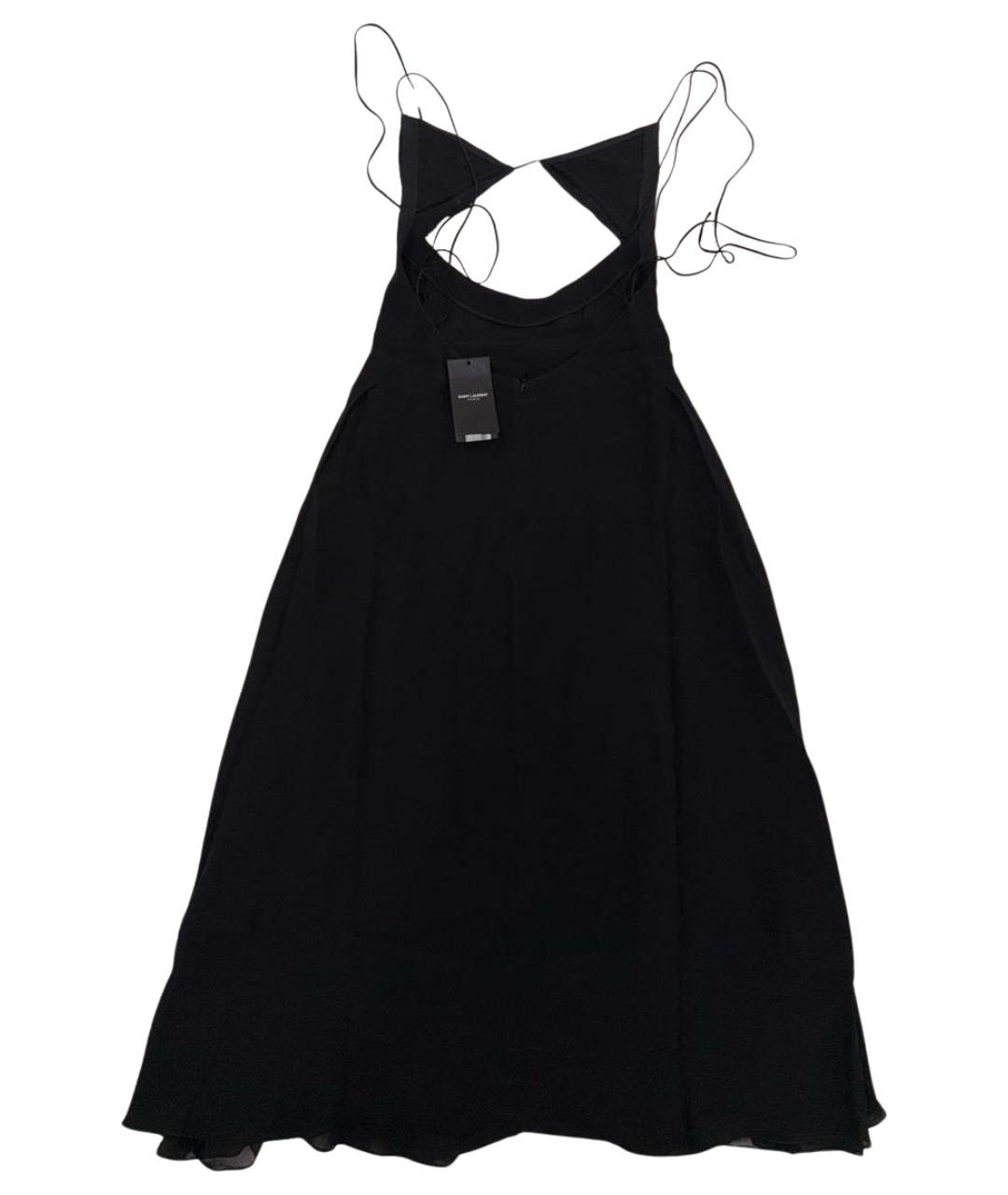 SAINT LAURENT Черное шелковое вечернее платье, фото 1