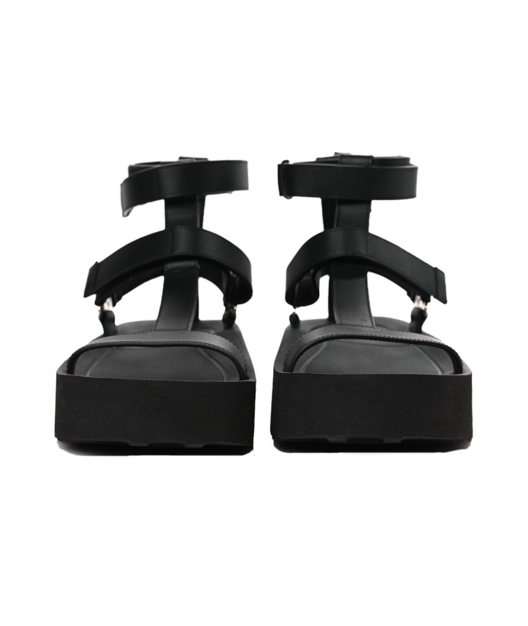 HERMES Черные кожаные сандалии, фото 4