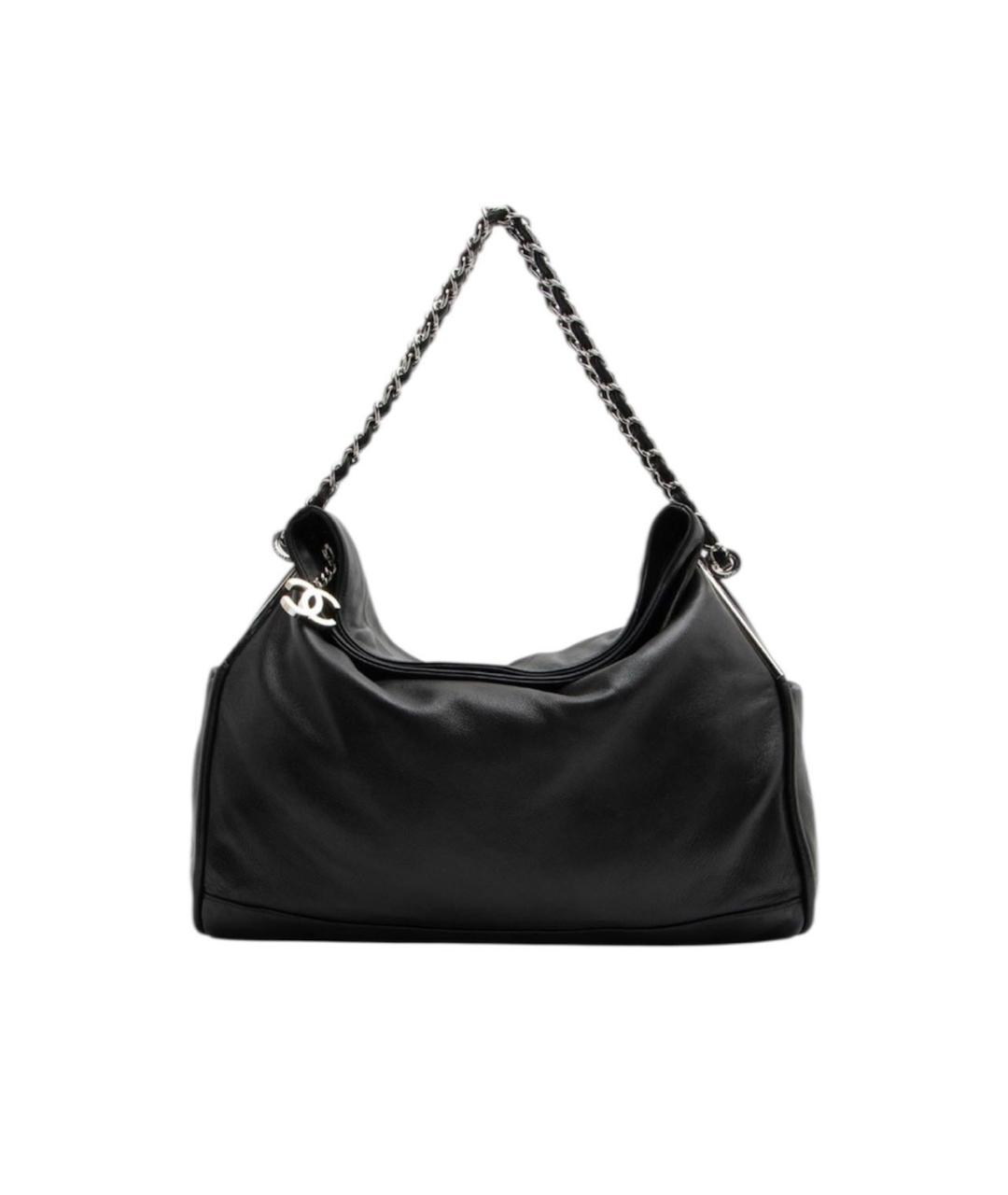 CHANEL Черная кожаная сумка тоут, фото 9