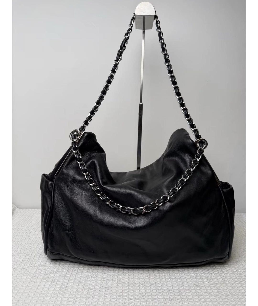 CHANEL Черная кожаная сумка тоут, фото 3