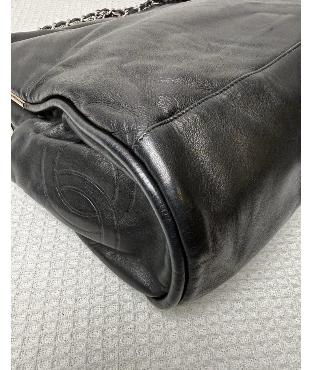 CHANEL Черная кожаная сумка тоут, фото 8