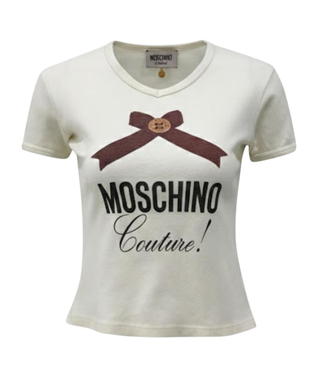 MOSCHINO Белая хлопковая футболка, фото 1