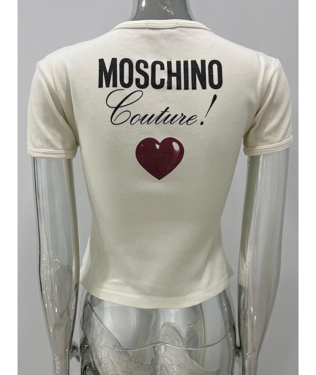 MOSCHINO Белая хлопковая футболка, фото 4