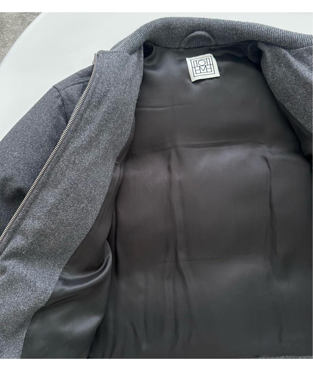 TOTEME Серый шерстяной пуховик, фото 7