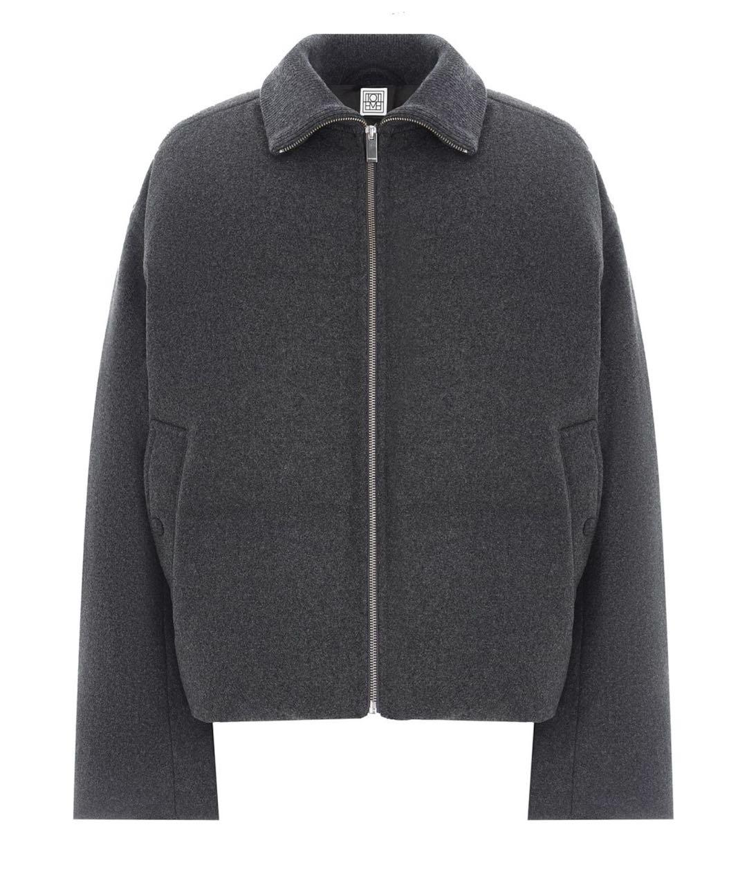 TOTEME Серый шерстяной пуховик, фото 8