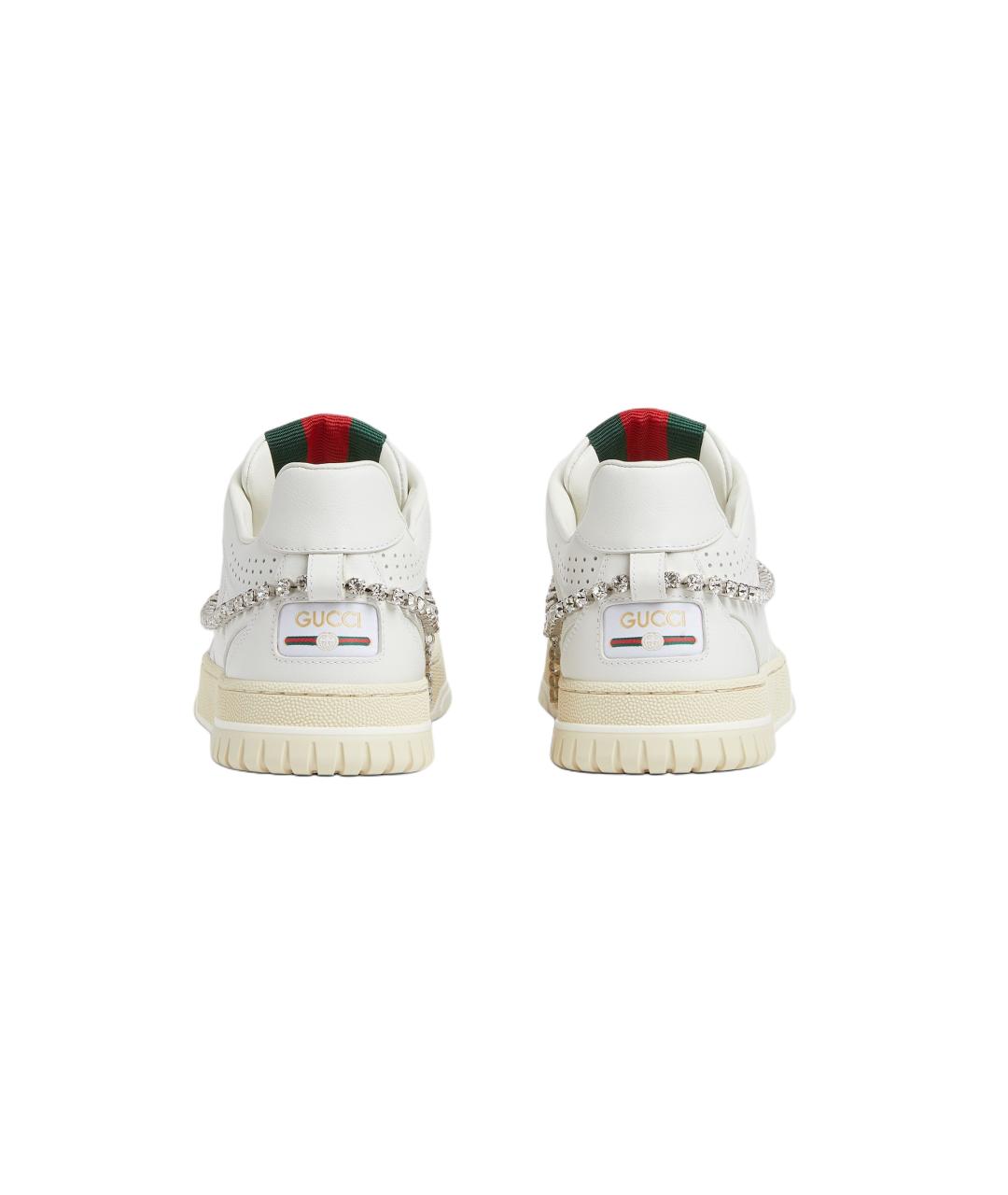 GUCCI Белые кожаные кроссовки, фото 4