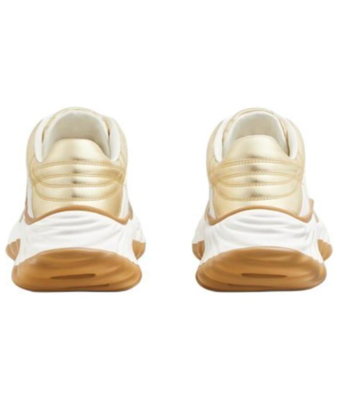 GUCCI Золотые кожаные кроссовки, фото 5