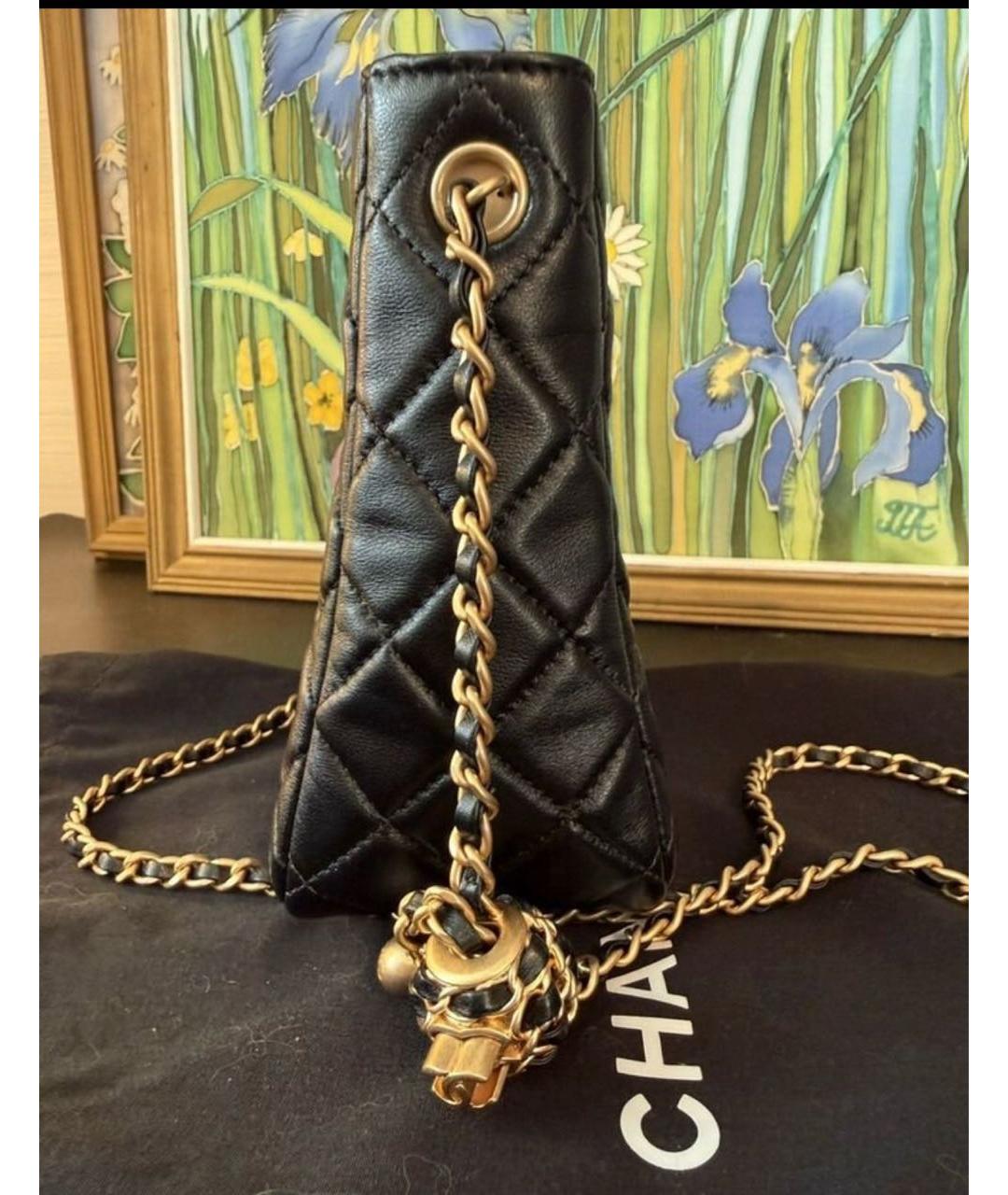 CHANEL Черная кожаная сумка через плечо, фото 2