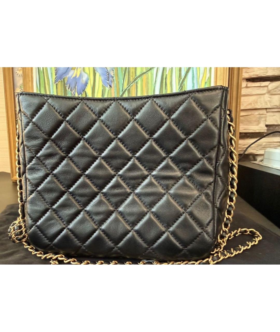 CHANEL Черная кожаная сумка через плечо, фото 3