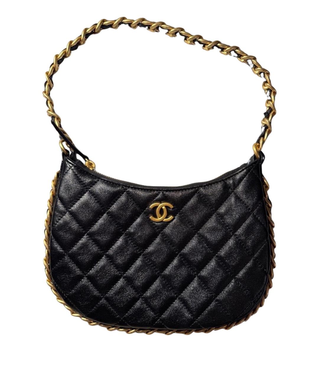 CHANEL Черная кожаная сумка через плечо, фото 1