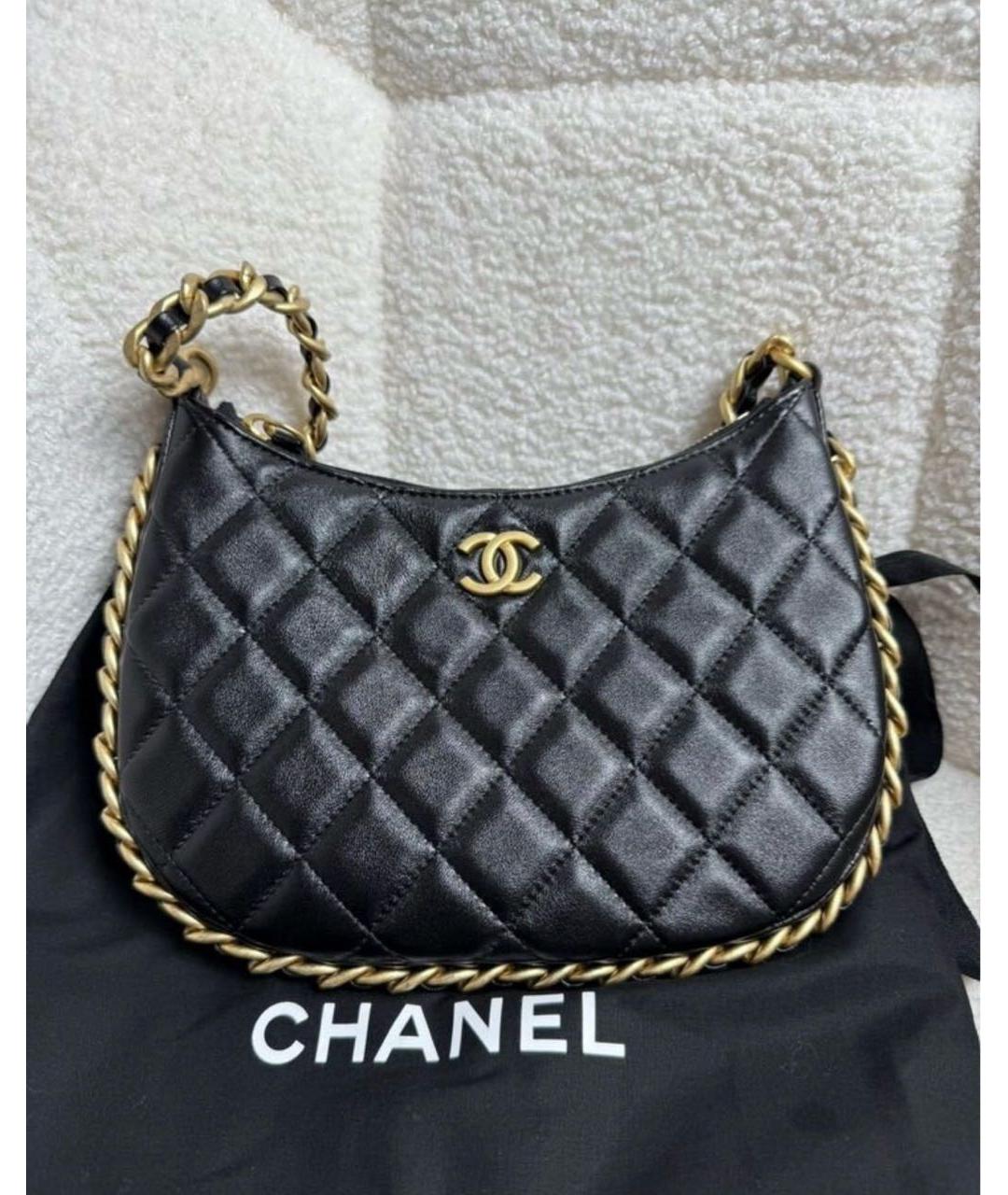 CHANEL Черная кожаная сумка через плечо, фото 2