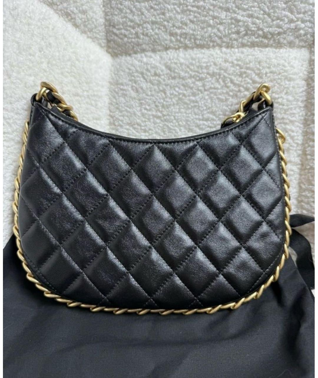 CHANEL Черная кожаная сумка через плечо, фото 3
