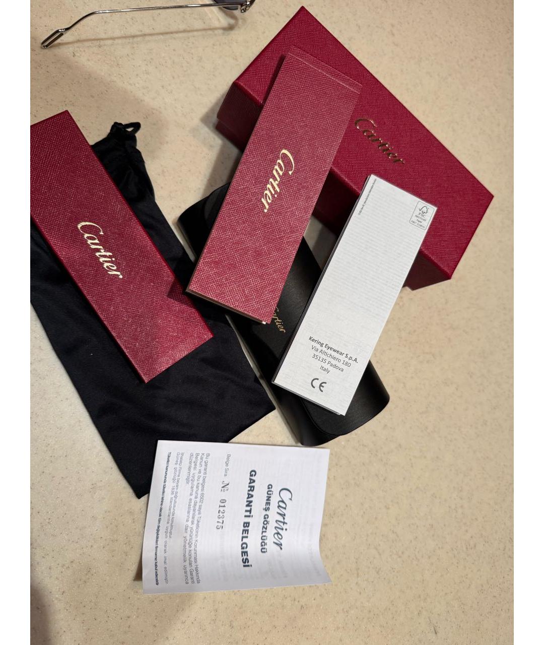 CARTIER Голубые металлические солнцезащитные очки, фото 4