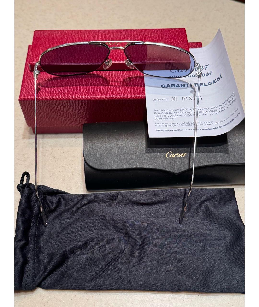 CARTIER Голубые металлические солнцезащитные очки, фото 2