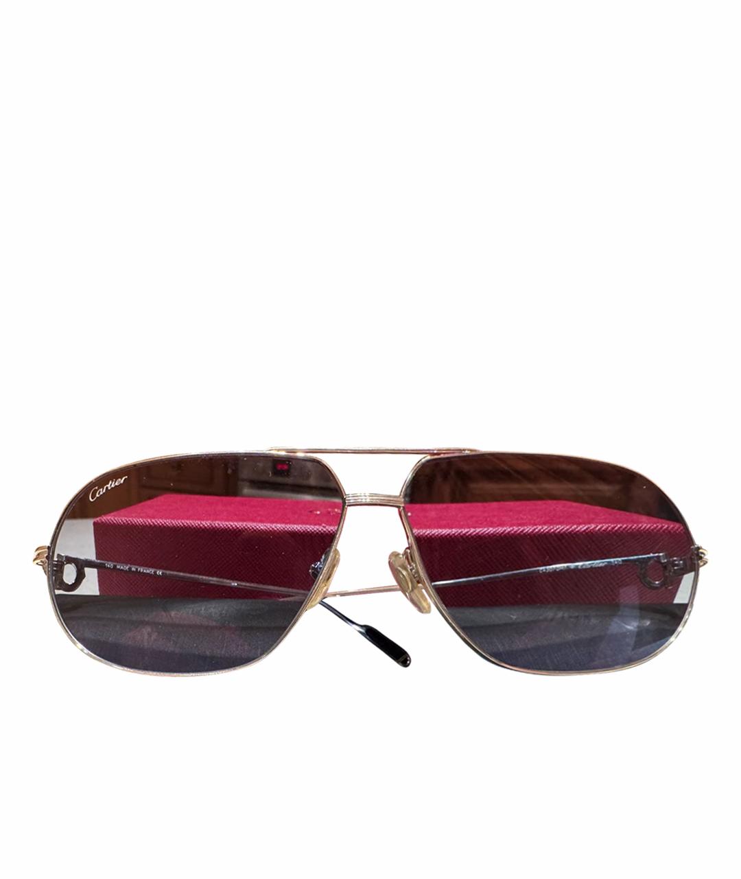 CARTIER Голубые металлические солнцезащитные очки, фото 1