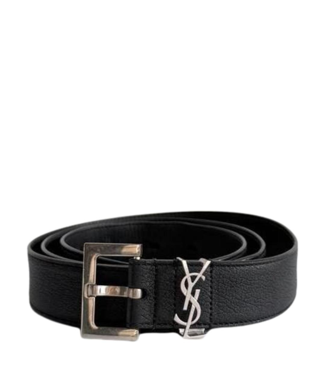 SAINT LAURENT Черный кожаный ремень, фото 1
