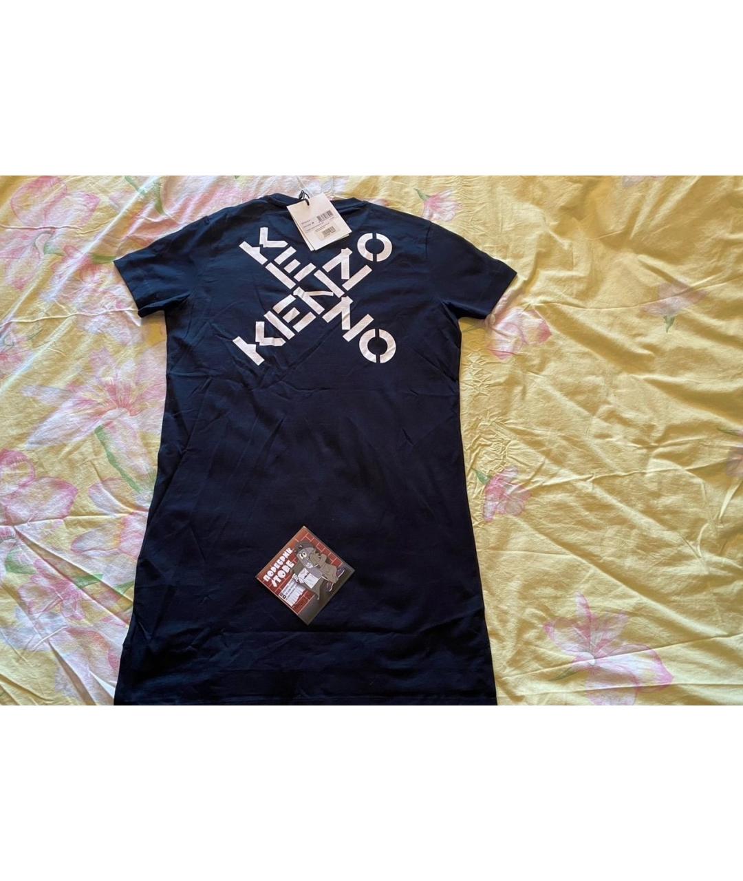 KENZO Черное хлопковое повседневное платье, фото 4